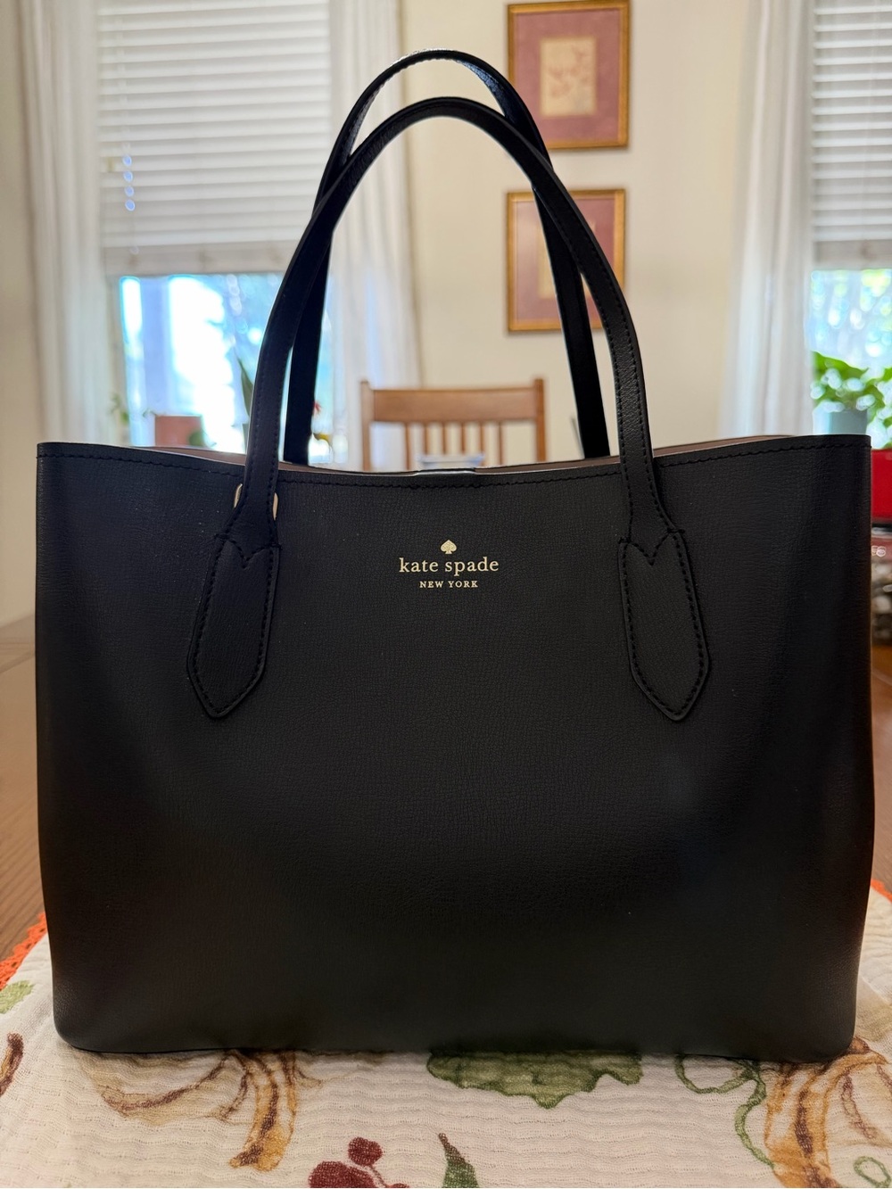 Kate Spade Black Tote Bag Gold Hardware Convertible Crossbody